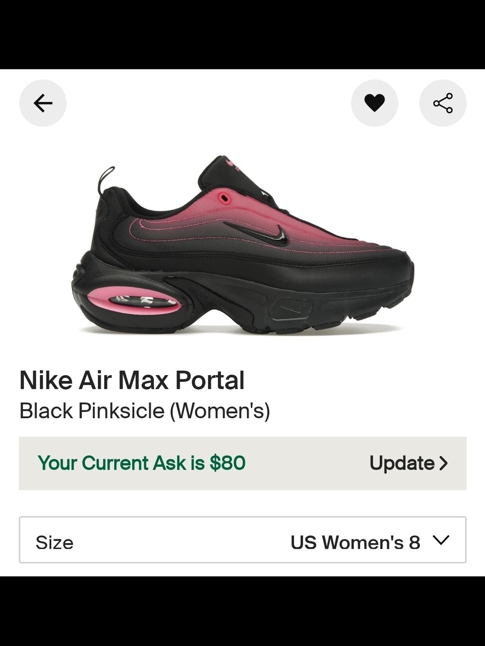 Nike Women's Black with Pink Gradient Air Max Sneaker
